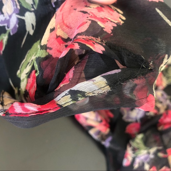 Lauren Ralph Lauren Sheer Black Floral Blouse - Picture 8 of 8